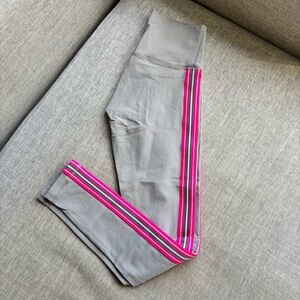 Aritzia TNA Atmosphere Side Stripe Gray and Pink Leggings